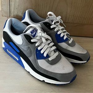 Blue white and grey Nike air max
